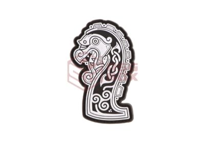JTG Northman Dragon Ship Head Rubber Patch White