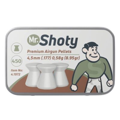 asgbox.pl - 4.5mm Mr. Shoty Flathead Pellets 0.58g 450rds Umarex