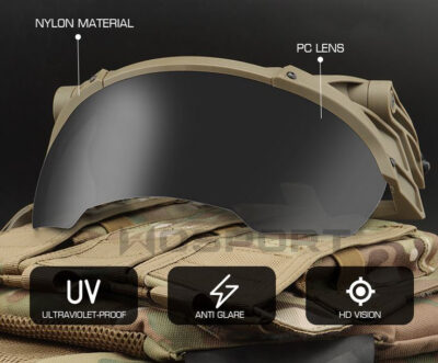 WST ARC Flip Helmet Goggles, 2 Lenses – Black - obrazek 6