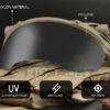 Tactical helmet outer suspension flip goggles - TAN OD-A-WOSP34-TAN asgbox.pl