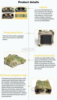 FMA PVS-31 Functional NVG Battery Case with IR Beacon - Black - obrazek 10