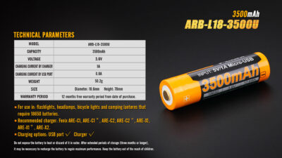 Charging battery USB Fenix 18650 3500mAh (Li-ion) - obrazek 8
