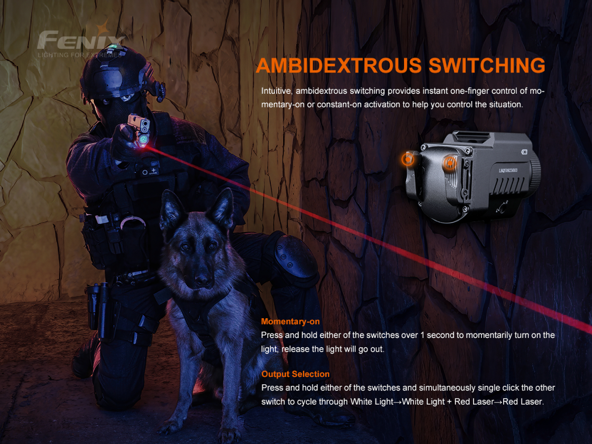 FENIX GL22 TACTICAL LIGHT WITH RED LASER SIGHT OD-A-GL22 asgbox.pl FENIX GL22 TACTICAL LIGHT WITH RED LASER SIGHT - obrazek 9