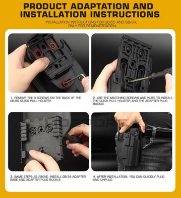 WST Quick Locking System Kit for QLS Holsters – Black - obrazek 7