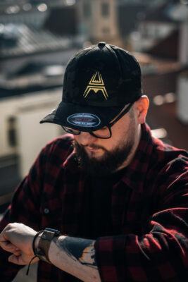 FLEXFIT Cap ANAREUS Spider logo yellow - Multicam BLACK(R) - obrazek 6