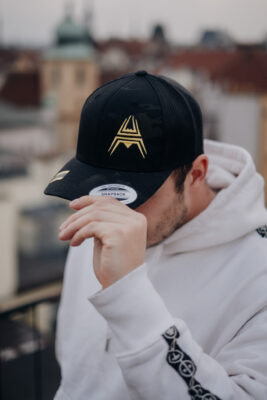 Retro Trucker Cap ANAREUS Spider logo yellow - Multicam BLACK(R) - obrazek 8