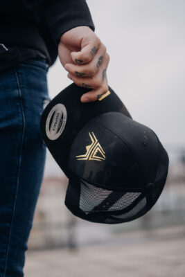 Retro Trucker Cap ANAREUS Spider logo yellow - Multicam BLACK(R) - obrazek 10