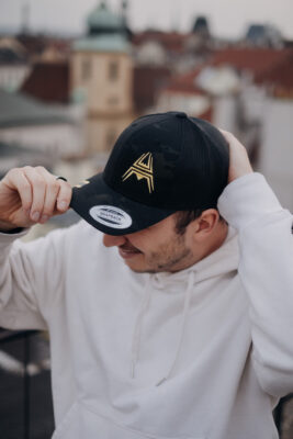 Retro Trucker Cap ANAREUS Spider logo yellow - Multicam BLACK(R) - obrazek 9