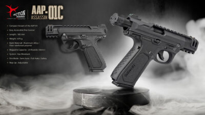AA AAP-01C Assassin Compact GBB Pistol - Black - obrazek 10