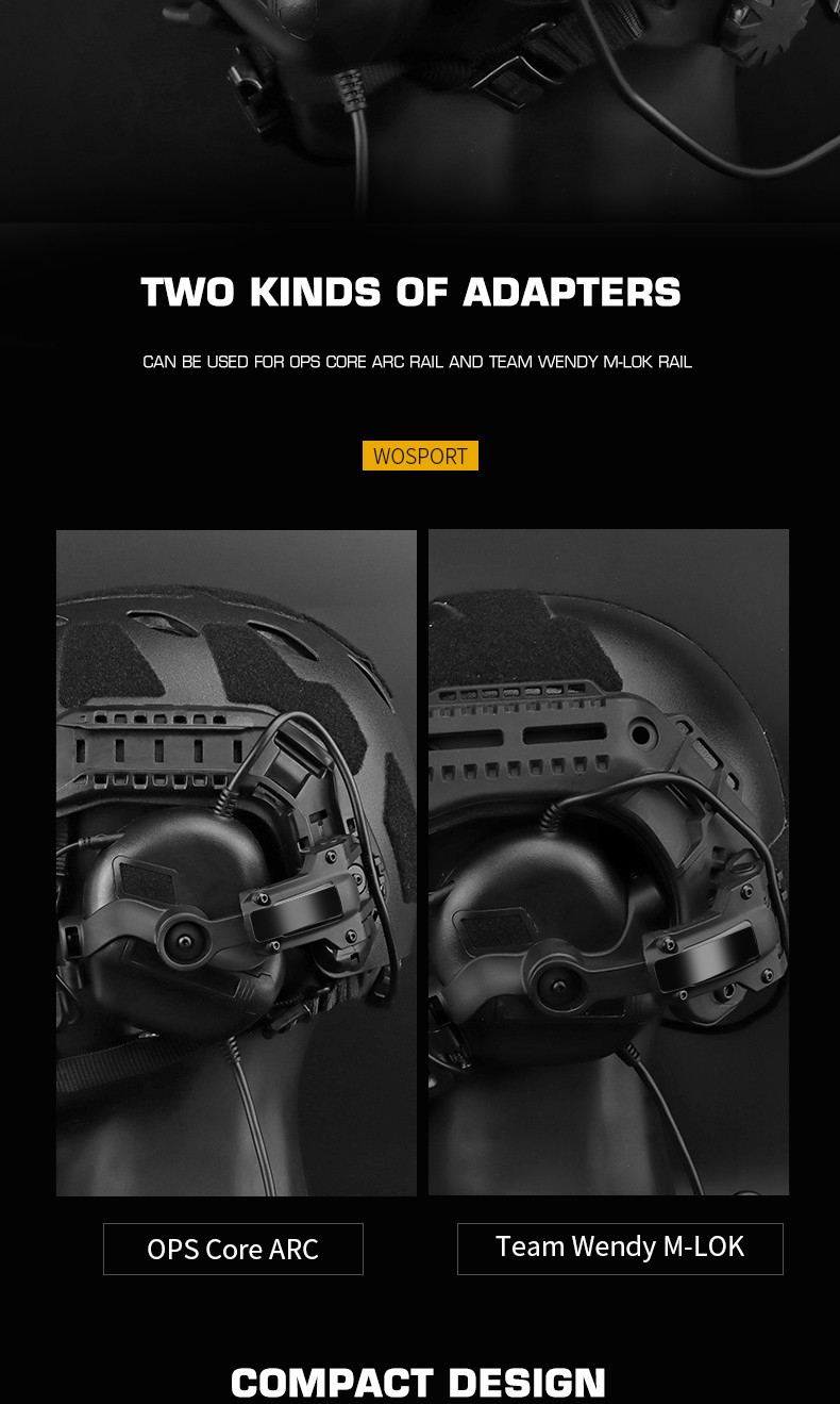 WoSport Active Headset Gen5 plus FAST Helmet Mount - Black OD-A-WOSP147-BK asgbox.pl WoSport Active Headset Gen5 plus FAST Helmet Mount - Black - obrazek 10