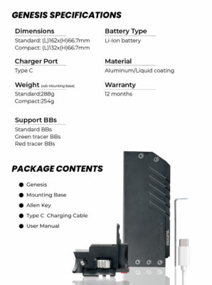 AceTech GENESIS BIFROST Compact G-19 Tracer Unit - Black - obrazek 8