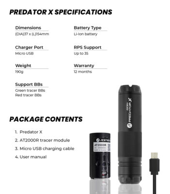 AceTech PREDATOR X (AT2000R) Tracer Suppressor - Black - obrazek 6