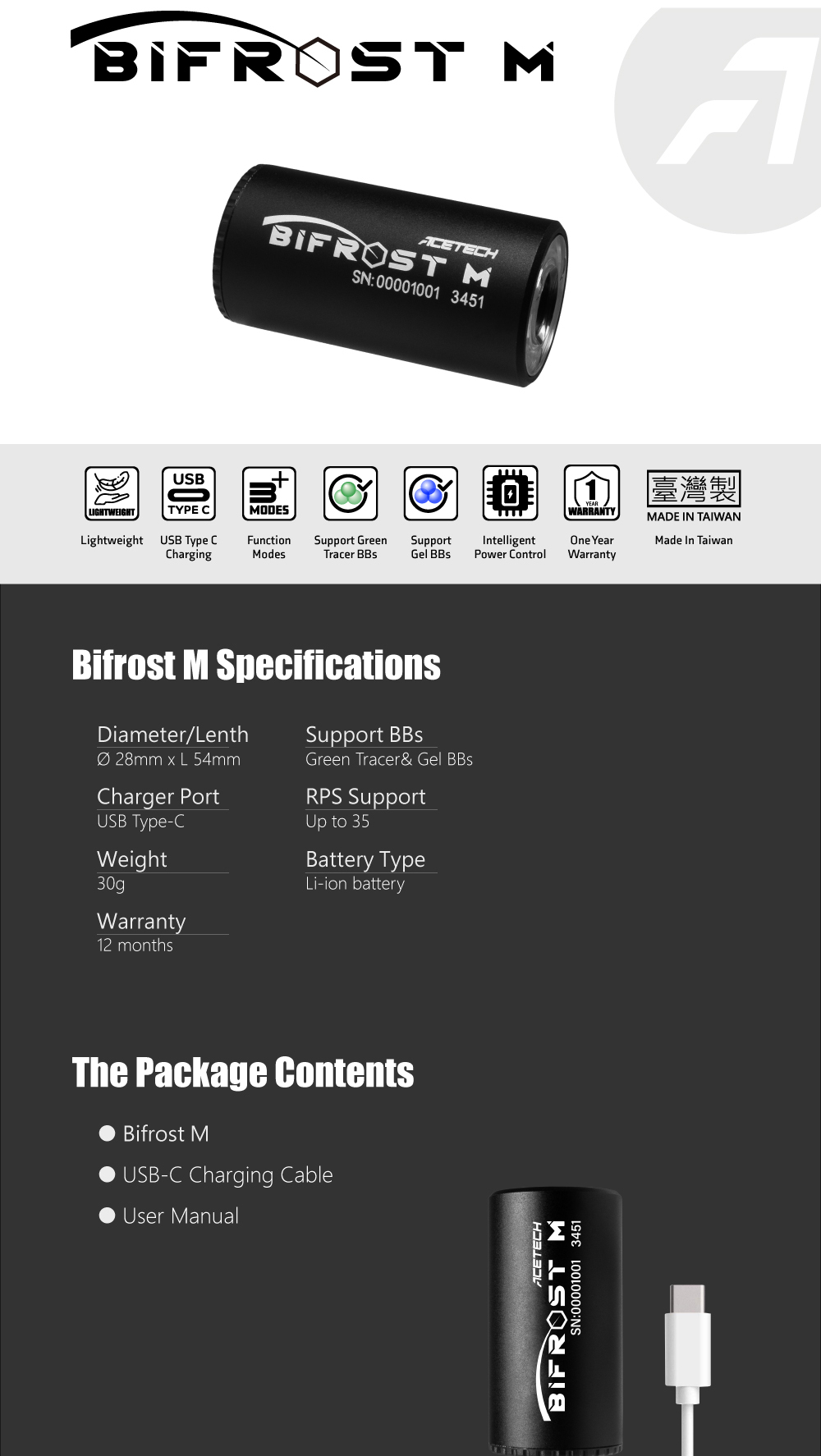 AceTech BIFROST M Tracer Module for Silencers - Black OD-A-PAT0700-M-002 asgbox.pl AceTech BIFROST M Tracer Module for Silencers - Black - obrazek 6