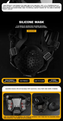 WST CYBERPUNK COMMANDER Protective Mask – Black - obrazek 8