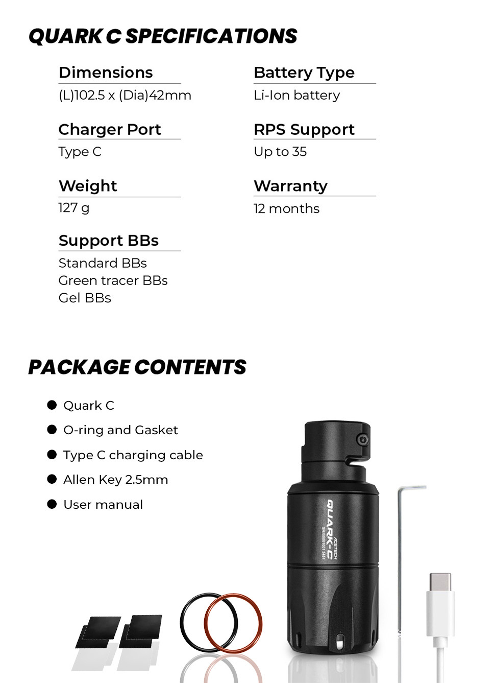 AceTech QUARK C (BLASTER) Shotgun Tracer Unit - Black OD-A-PAT4010-B-001 asgbox.pl AceTech QUARK C (BLASTER) Shotgun Tracer Unit - Black - obrazek 10