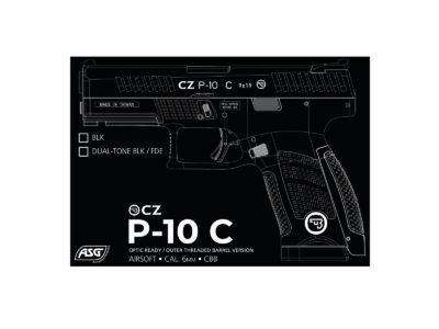 ASG CZ P-10C OR-OT CO2 Blowback, metal slide - Black/Tan - obrazek 8