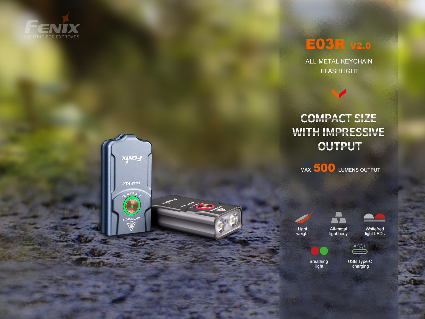 Flashlight Fenix E03R V2.0 - Grey OD-A-E03RV20GREY asgbox.pl Flashlight Fenix E03R V2.0 - Grey - obrazek 6