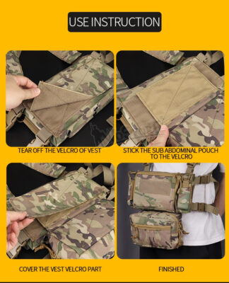 WST Abdominal Fanny Pack with Velcro Mount - Grey - obrazek 6
