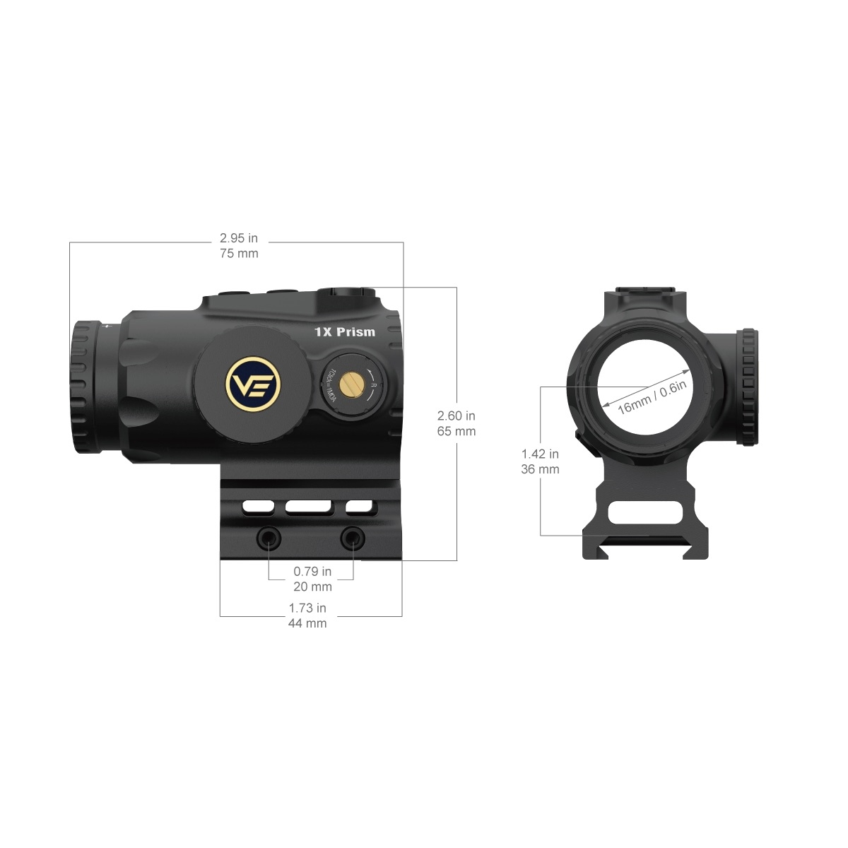 VO PARAGON 1x16 MICRO Prism Sight - Black OD-A-SCPS-M01 asgbox.pl VO PARAGON 1x16 MICRO Prism Sight - Black - obrazek 10