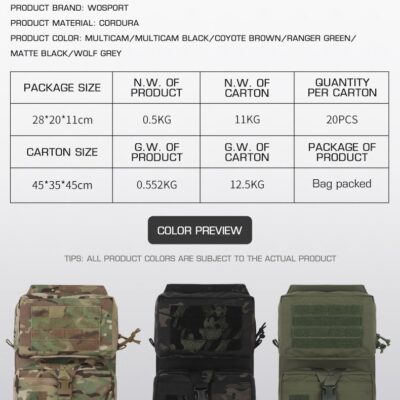 WST Scarab Tactical Molle Backplate - MC WOSP217-MC asgbox.pl