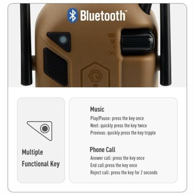 EARMOR M300T Bluetooth Electronic Hearing Protector - Foliage Green M300T-FG asgbox.pl