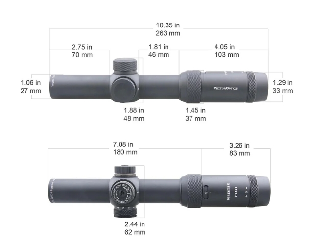 VO FORESTER 1-5x24 SFP Gen1 LPVO Riflescope - Black OD-A-SCOC-03 asgbox.pl VO FORESTER 1-5x24 SFP Gen1 LPVO Riflescope - Black - obrazek 5