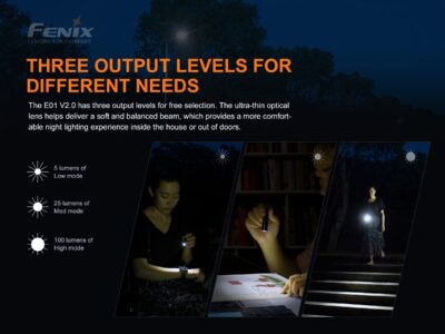 FENIX ​​​​E01 V2.0 Flashlight - Black - obrazek 7