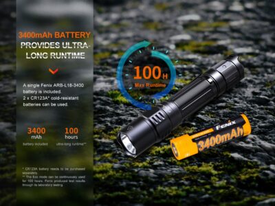 FENIX Rechargeable LED Flashlight PD35R - Black - obrazek 10