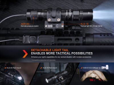 FENIX Rechargeable LED Flashlight PD36R PRO - Black - obrazek 9