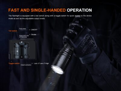 FENIX Rechargeable Laser LEP Flashlight TK30R - Black - obrazek 10