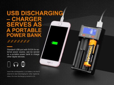 FENIX USB charger ARE-D2 (Li-ion, NiMH) - Black - obrazek 6