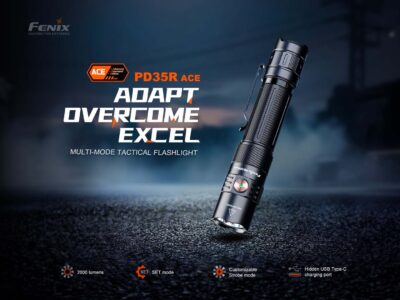 FENIX Rechargeable LED Flashlight PD35R ACE, 2000 lm  - Black - obrazek 6