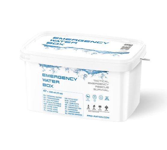 PRO-RATION EMERGENCY WATER BOX Pack (47x330 ml) OD-A-AM0078 asgbox.pl PRO-RATION EMERGENCY WATER BOX Pack (47x330 ml)