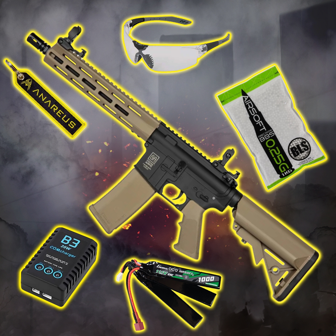 STARTER PACK Set SA M4 Carbine M-LOK (SA-F03 FLEX(TM) Gen2) - Black / Tan OD-A-START16 asgbox.pl STARTER PACK Set SA M4 Carbine M-LOK (SA-F03 FLEX(TM) Gen2) - Black / Tan