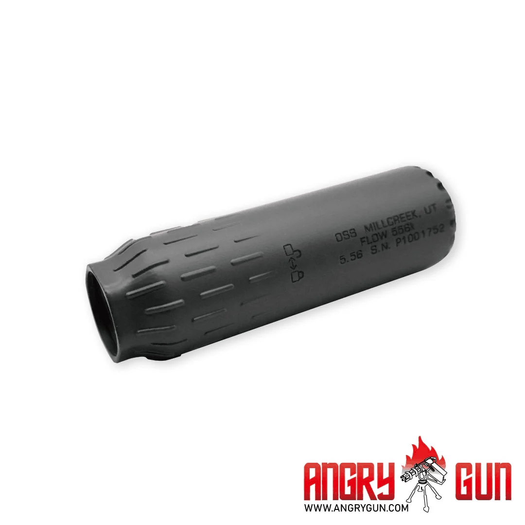Angry Gun FLOW 556K 3D Printed Steel Suppressor - Black OD-A-F556D-BLK asgbox.pl Angry Gun FLOW 556K 3D Printed Steel Suppressor - Black