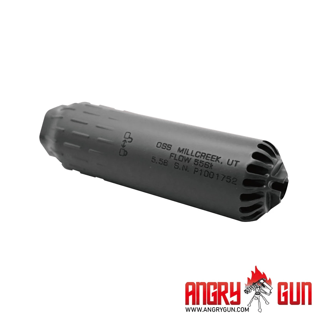 Angry Gun FLOW 556K 3D Printed Steel Suppressor - Black OD-A-F556D-BLK asgbox.pl Angry Gun FLOW 556K 3D Printed Steel Suppressor - Black - obrazek 2