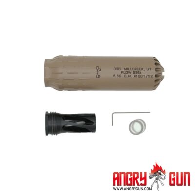 Angry Gun FLOW 556K 3D Printed Steel Suppressor - Tan OD-A-F556D-FDE asgbox.pl Angry Gun FLOW 556K 3D Printed Steel Suppressor - Tan OD-A-F556D-FDE asgbox.pl