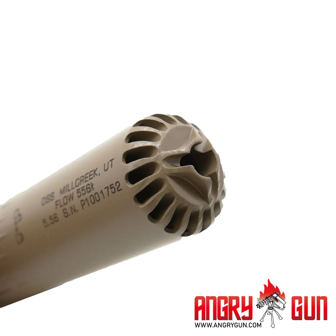 Angry Gun FLOW 556K 3D Printed Steel Suppressor - Tan OD-A-F556D-FDE asgbox.pl Angry Gun FLOW 556K 3D Printed Steel Suppressor - Tan - obrazek 3