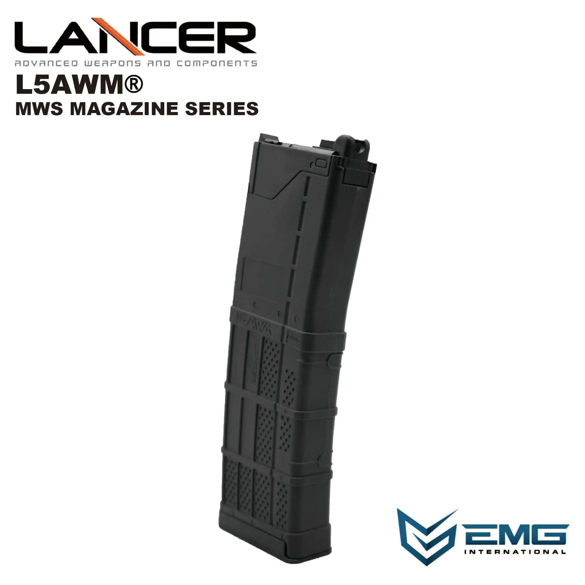 Angry Gun Lancer L5AWM V2 Gas Magazine for TM MWS, 35 BBs - Black OD-A-LMWSM-556-BLK asgbox.pl Angry Gun Lancer L5AWM V2 Gas Magazine for TM MWS, 35 BBs - Black