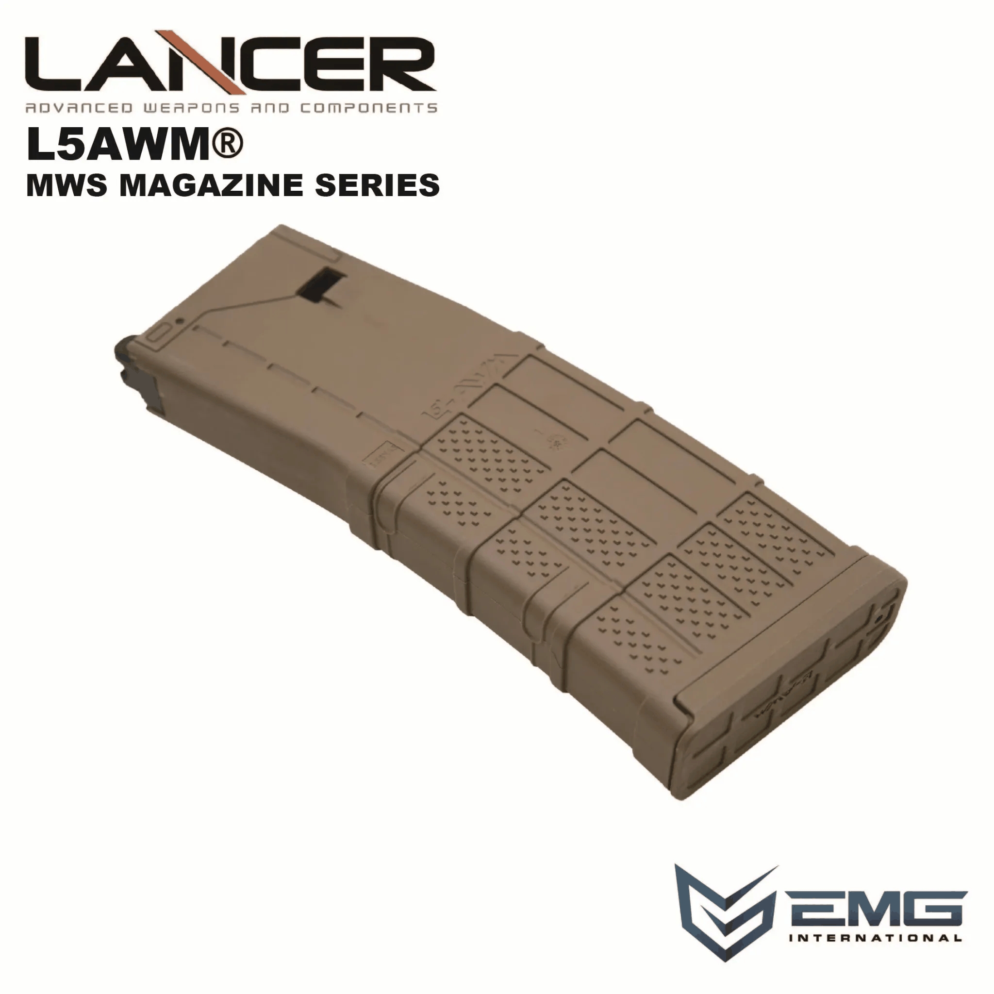 Angry Gun Lancer L5AWM V2 Gas Magazine for TM MWS, 35 BBs - Tan OD-A-LMWSM-556-FDE asgbox.pl Angry Gun Lancer L5AWM V2 Gas Magazine for TM MWS, 35 BBs - Tan - obrazek 3