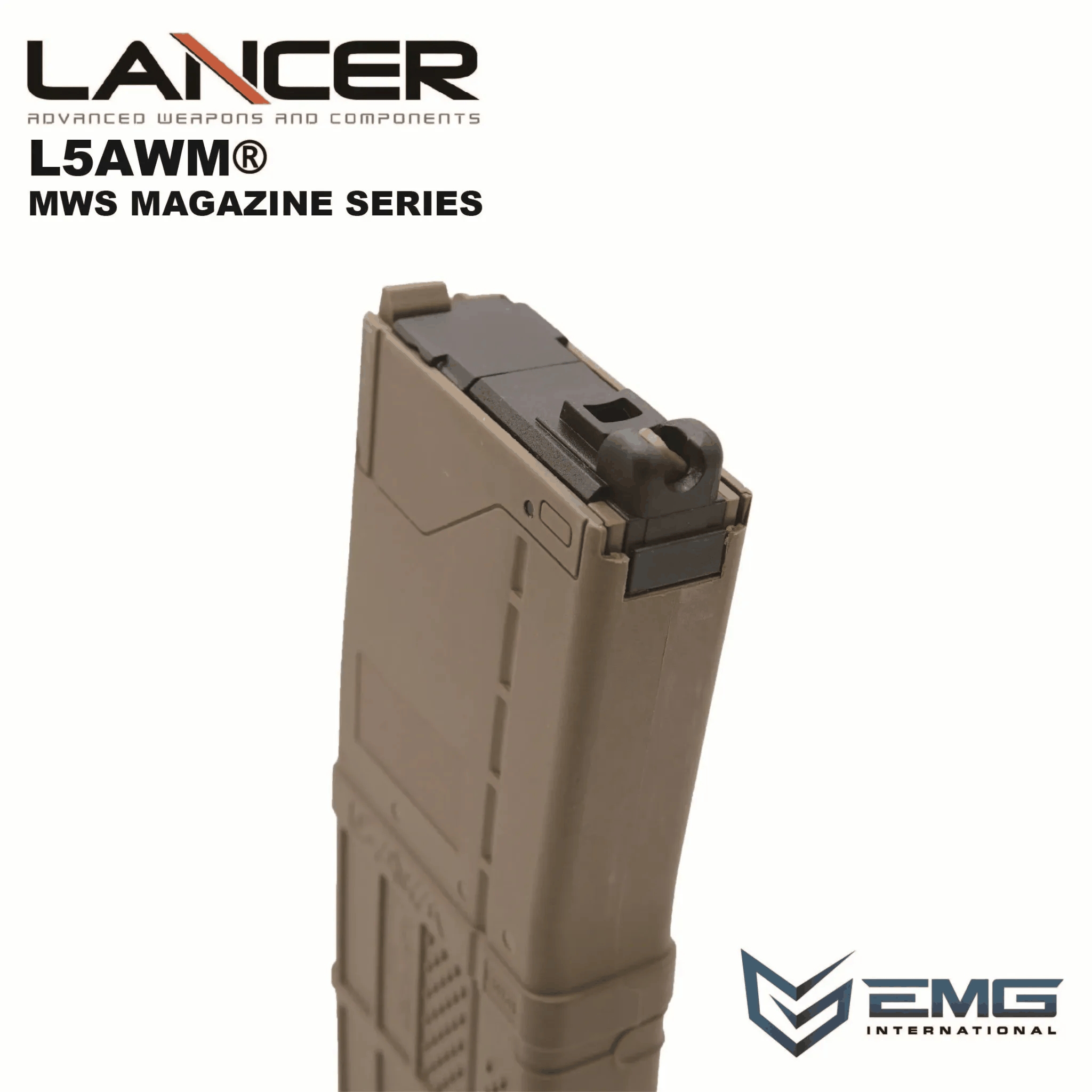 Angry Gun Lancer L5AWM V2 Gas Magazine for TM MWS, 35 BBs - Tan OD-A-LMWSM-556-FDE asgbox.pl Angry Gun Lancer L5AWM V2 Gas Magazine for TM MWS, 35 BBs - Tan - obrazek 5