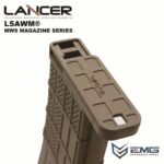 Angry Gun Lancer L5AWM V2 Gas Magazine for TM MWS, 35 BBs - Tan - obrazek 6