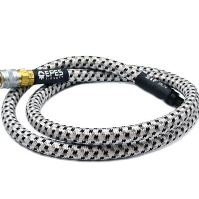 EPeS HPA S a F Braided Hose, 100cm, QD Foster - White / Grey
