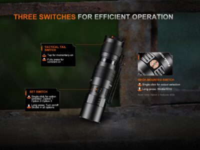 FENIX Rechargeable LED Flashlight PD26R ACE, 1300 lm  - Black - obrazek 9