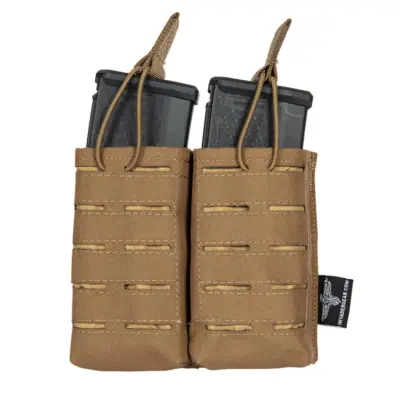 asgbox.pl - Podwójna ładownica Laser-Cut MOLLE na 2 magazynki typu M4/M16 - Tan