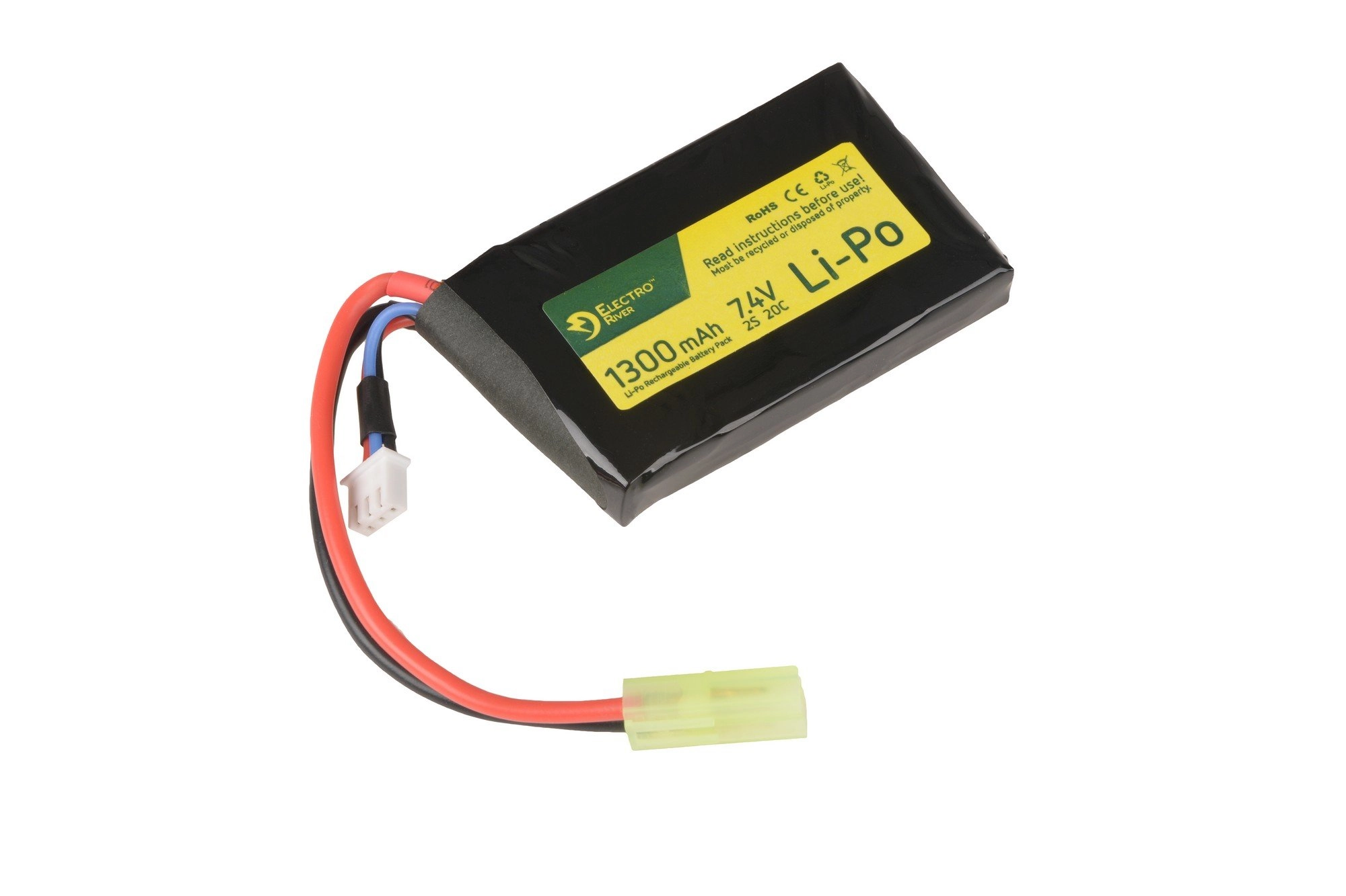 Akumulator LiPo 7.4V 1300mAh 1-modułowy 20/40C; Tamiya mały OD-G-ELR-06-012701-00 asgbox.pl asgbox.pl - Akumulator LiPo 7.4V 1300mAh 1-modułowy 20/40C; Tamiya mały