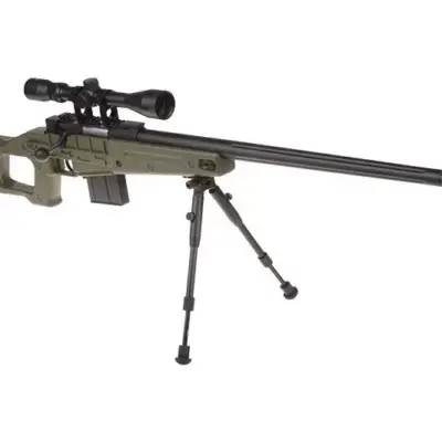 asgbox.pl - Replika karabinu snajperskiego MB4409D - z lunetą i dwójnogiem - oliwkowa
