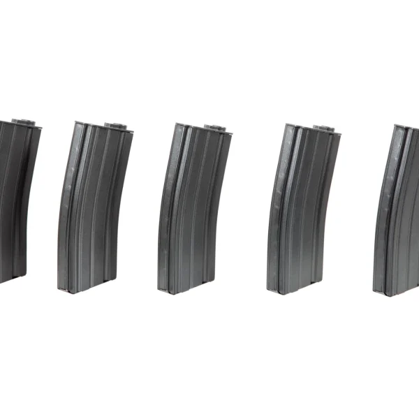 asgbox.pl - Zestaw 5 magazynków mid-cap 100 kulek do M4/M16 - szary