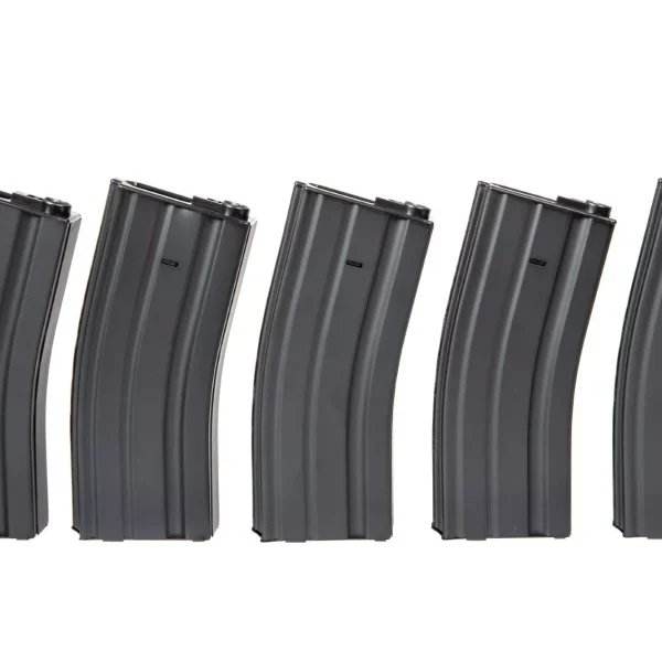 asgbox.pl - Zestaw 5 magazynków hi-cap 300 kulek do M4/M16 - czarny
