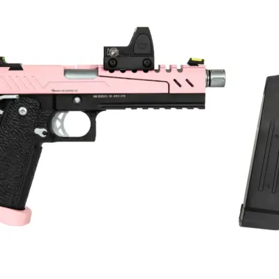 asgbox.pl - Replika pistoletu Hi-capa 5.1 Split Slide - różowa / czarna / chrom (z celownikiem BDS)